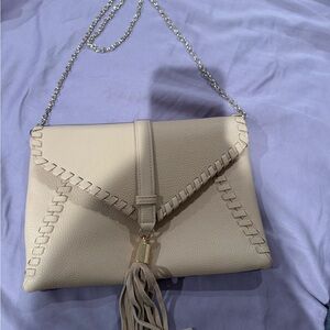 Elegant Cream Chain Strap Bag